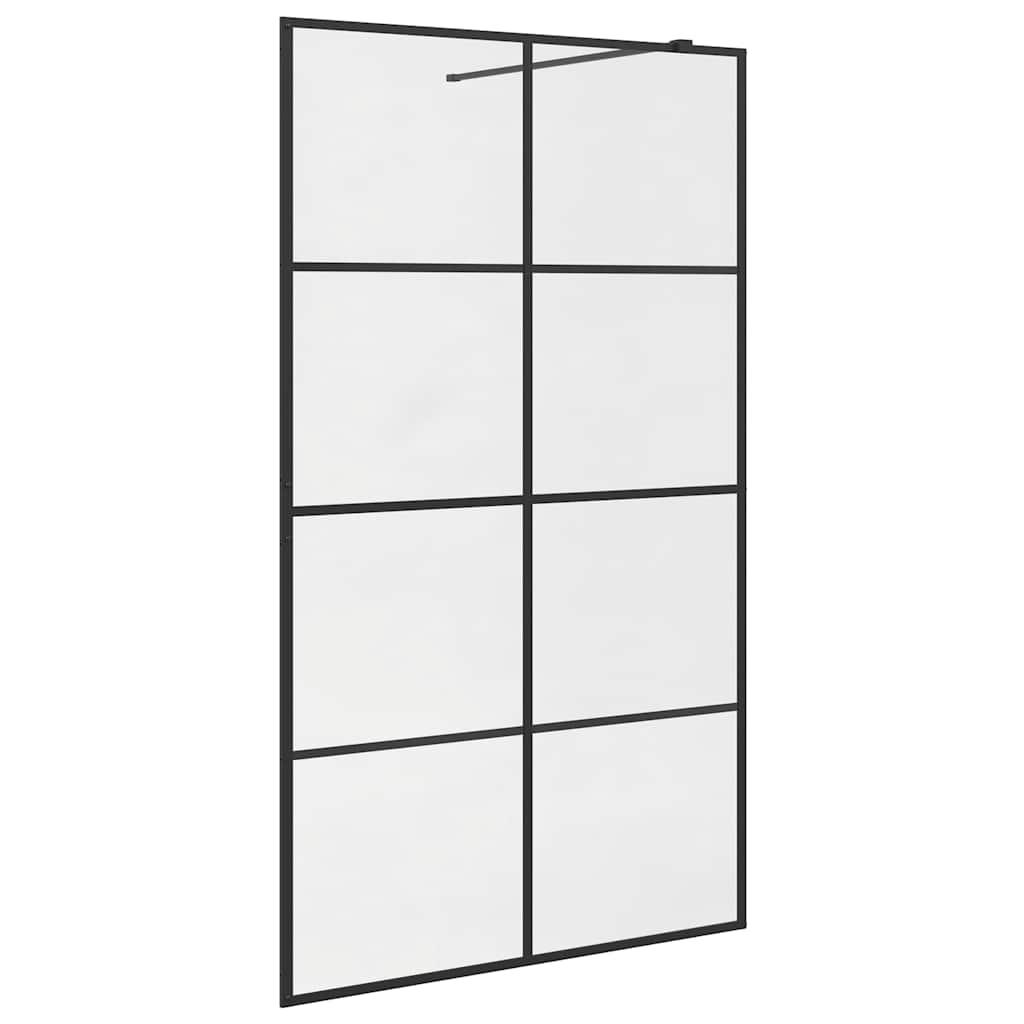 Inloopdouchewand 115x195 cm ESG-glas transparant en zwart is nu te koop bij PeponiXL, paradijselijk wonen!