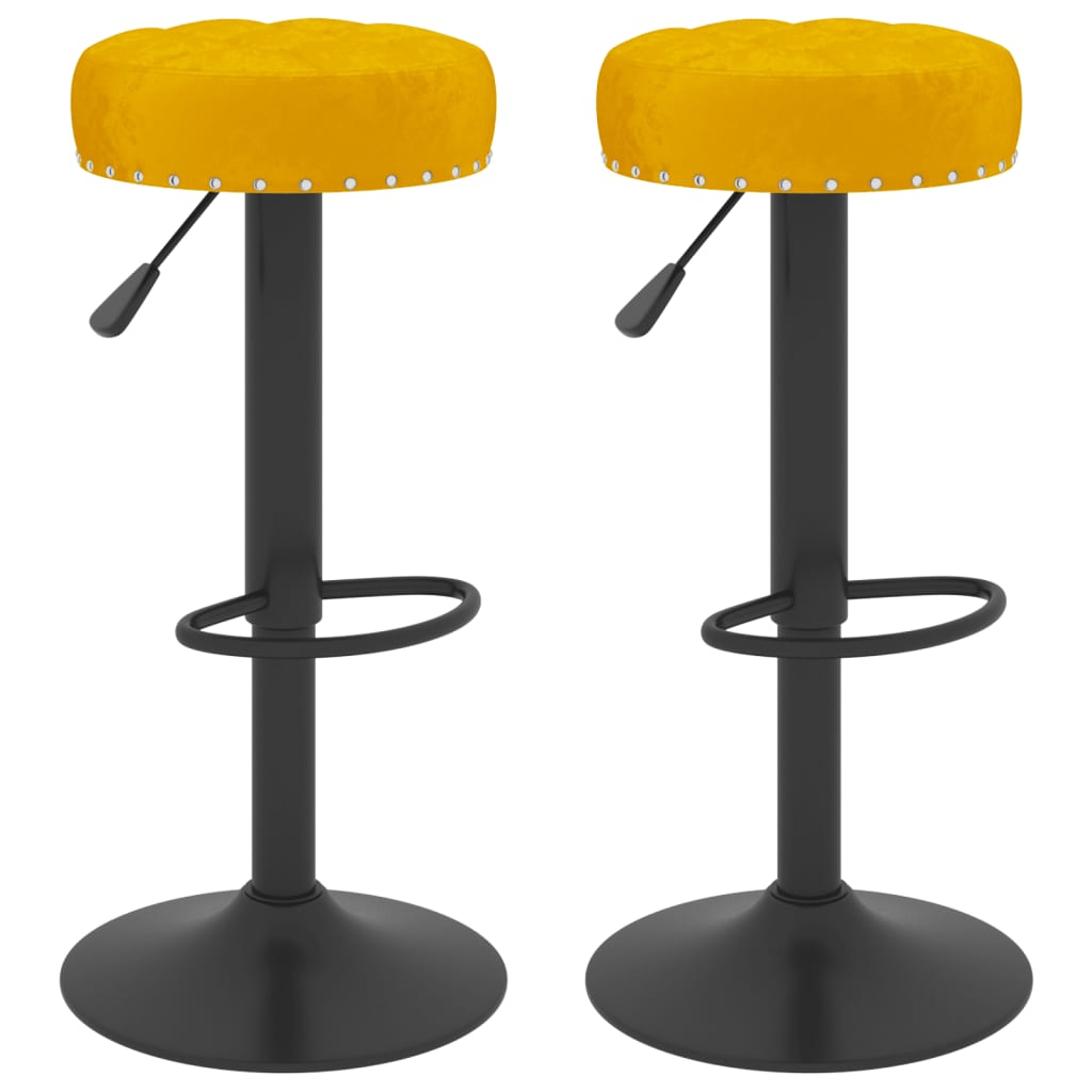 Barkrukken 2 st fluweel mosterdgeel is nu te koop bij PeponiXL, paradijselijk wonen!