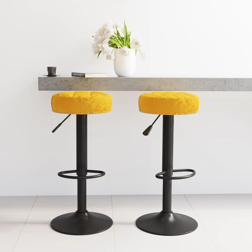 Barkrukken 2 st fluweel mosterdgeel is nu te koop bij PeponiXL, paradijselijk wonen!