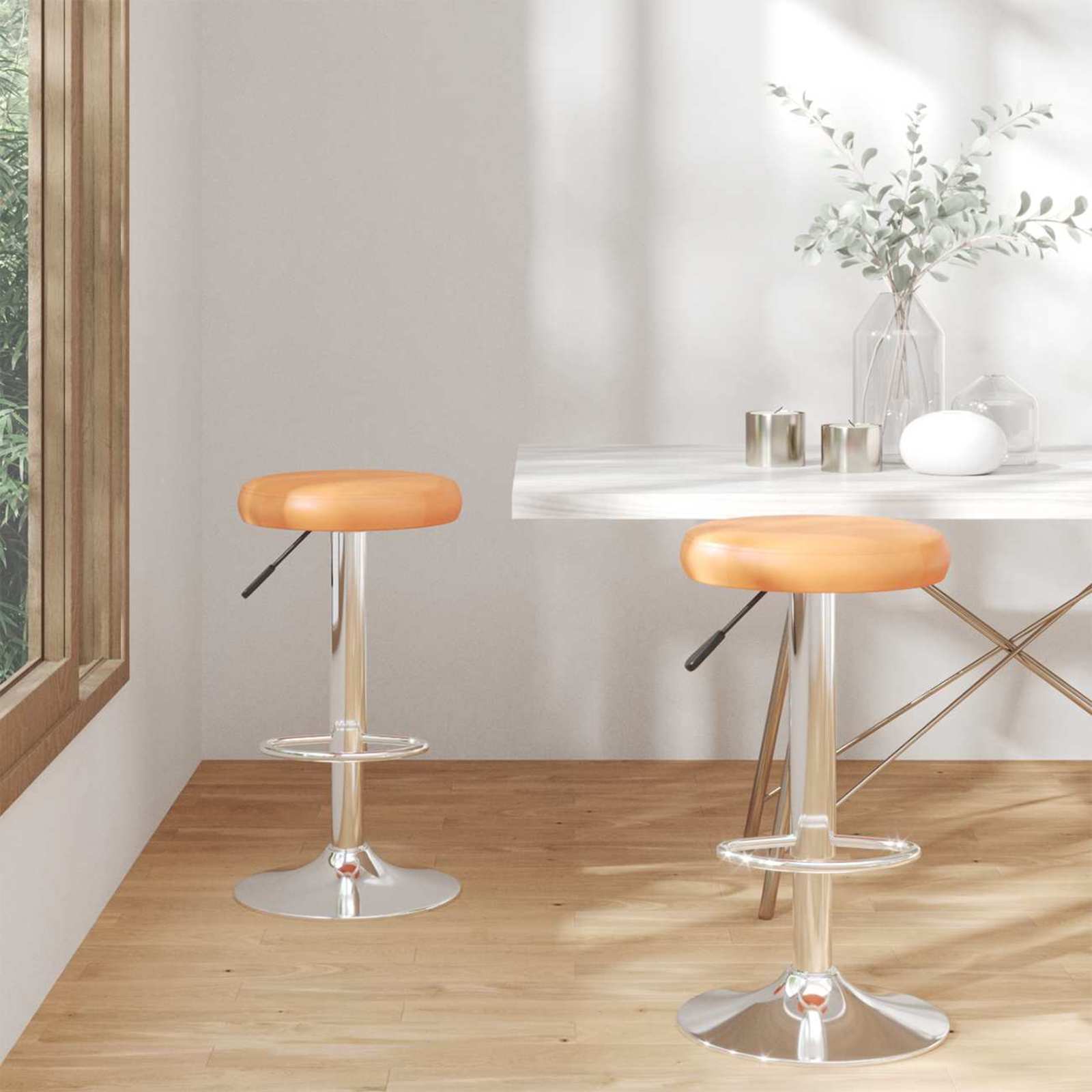 Barkruk 2 pcs Oranje 31 x 31 x 87 cm Nep Leer is nu te koop bij PeponiXL, paradijselijk wonen!
