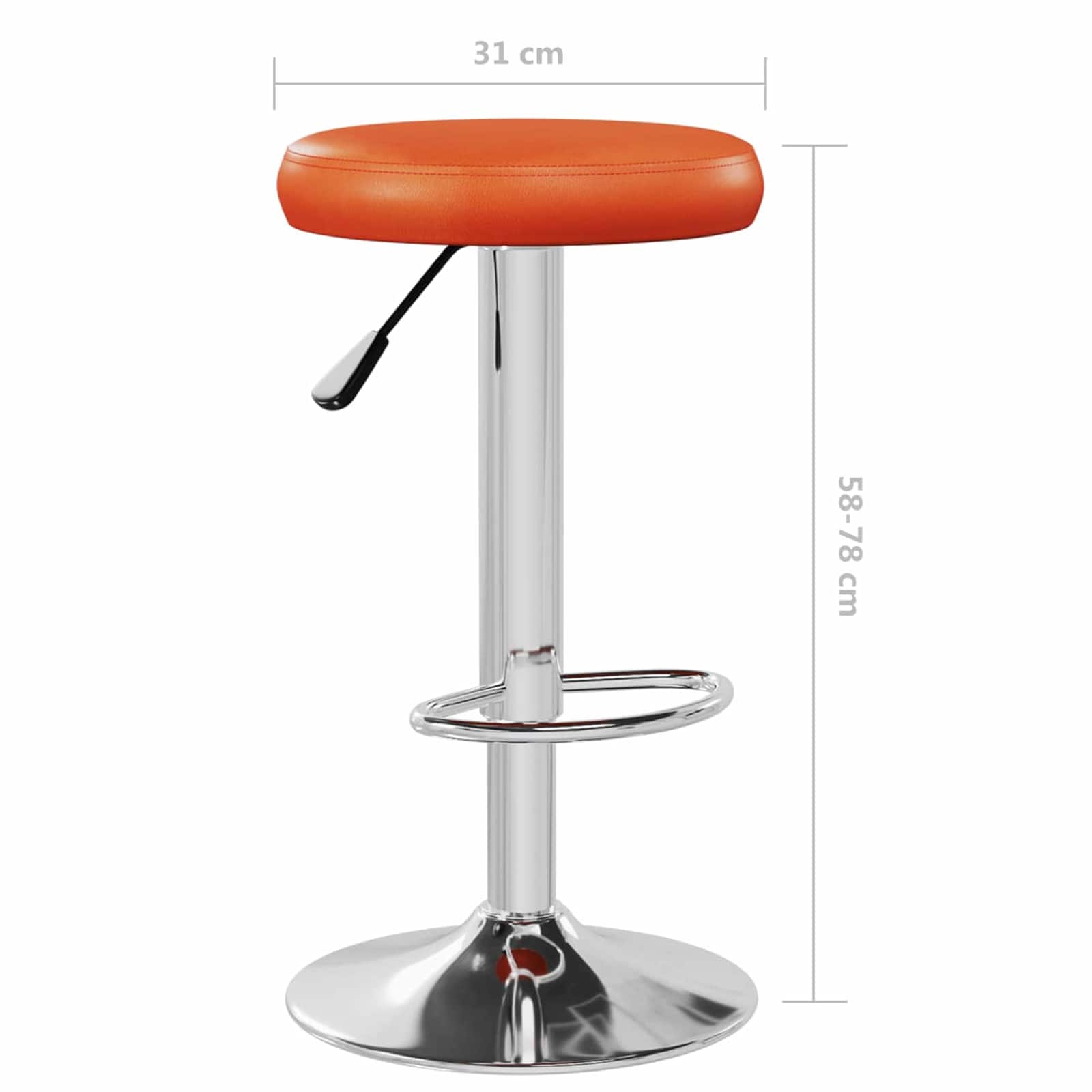 Barkruk 2 pcs Oranje 31 x 31 x 87 cm Nep Leer is nu te koop bij PeponiXL, paradijselijk wonen!
