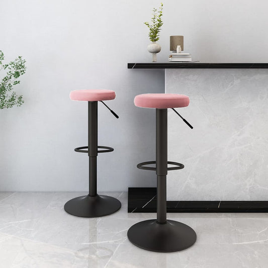 Barkrukken 2 st fluweel roze is nu te koop bij PeponiXL, paradijselijk wonen!