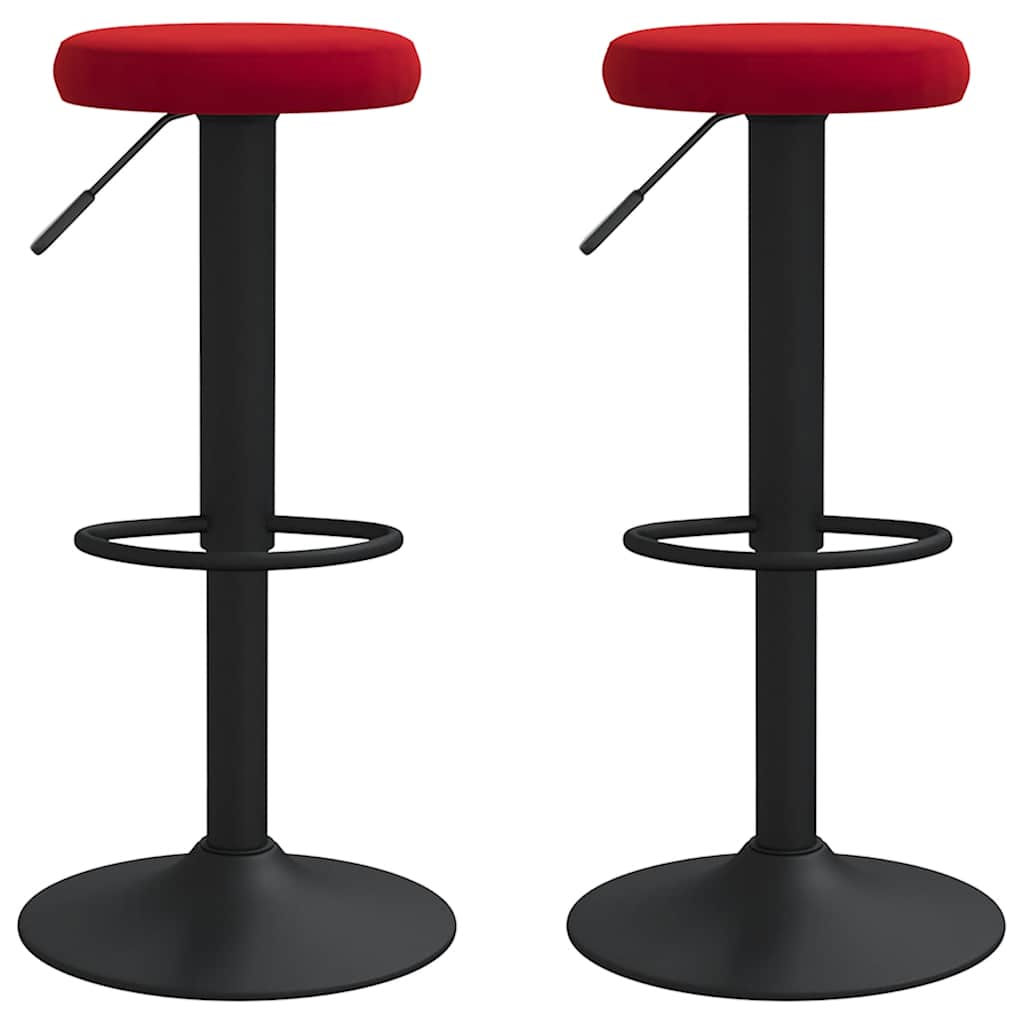 Barkrukken 2 st fluweel wijnrood is nu te koop bij PeponiXL, paradijselijk wonen!