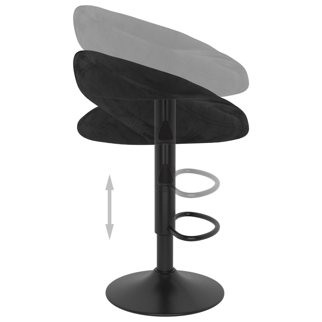 Barkrukken 2 st fluweel zwart is nu te koop bij PeponiXL, paradijselijk wonen!