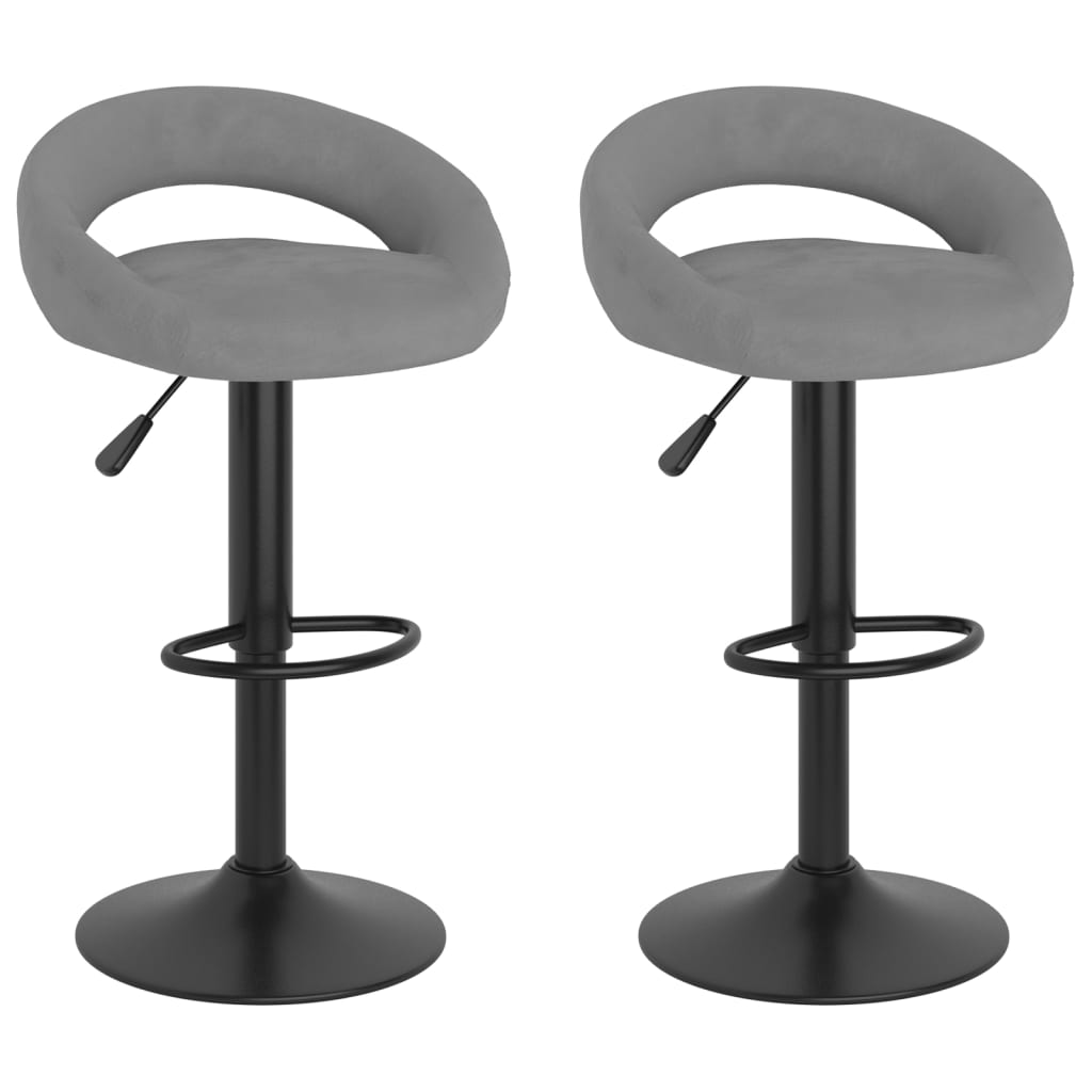 Barkrukken 2 st fluweel lichtgrijs is nu te koop bij PeponiXL, paradijselijk wonen!