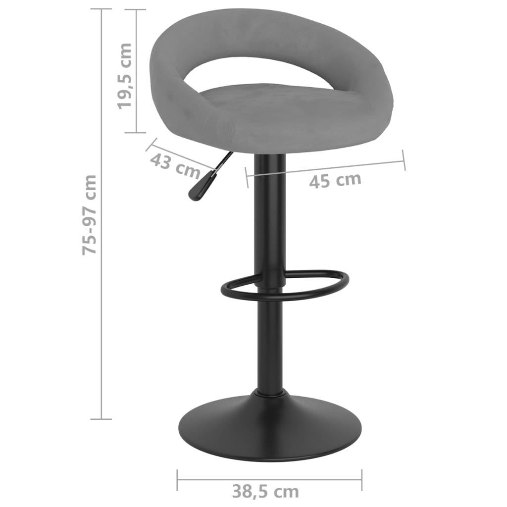 Barkrukken 2 st fluweel lichtgrijs is nu te koop bij PeponiXL, paradijselijk wonen!