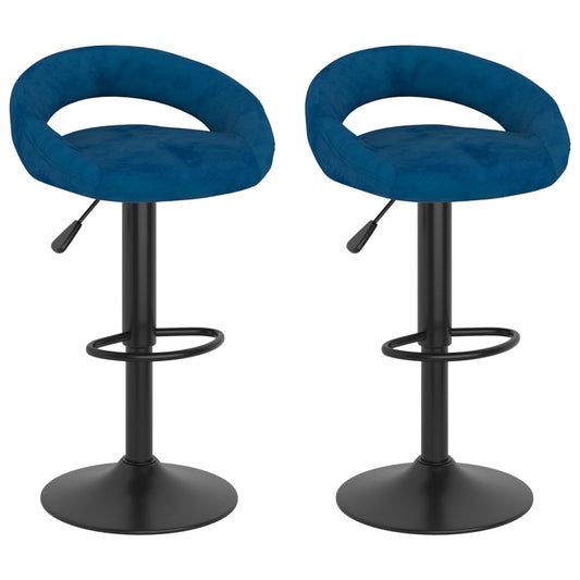 Barkrukken 2 st fluweel blauw is nu te koop bij PeponiXL, paradijselijk wonen!