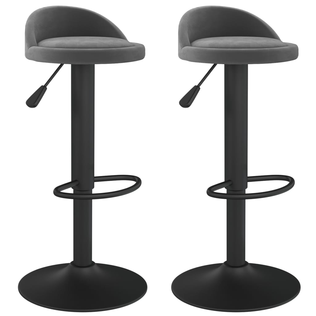 Barkrukken 2 st fluweel donkergrijs is nu te koop bij PeponiXL, paradijselijk wonen!