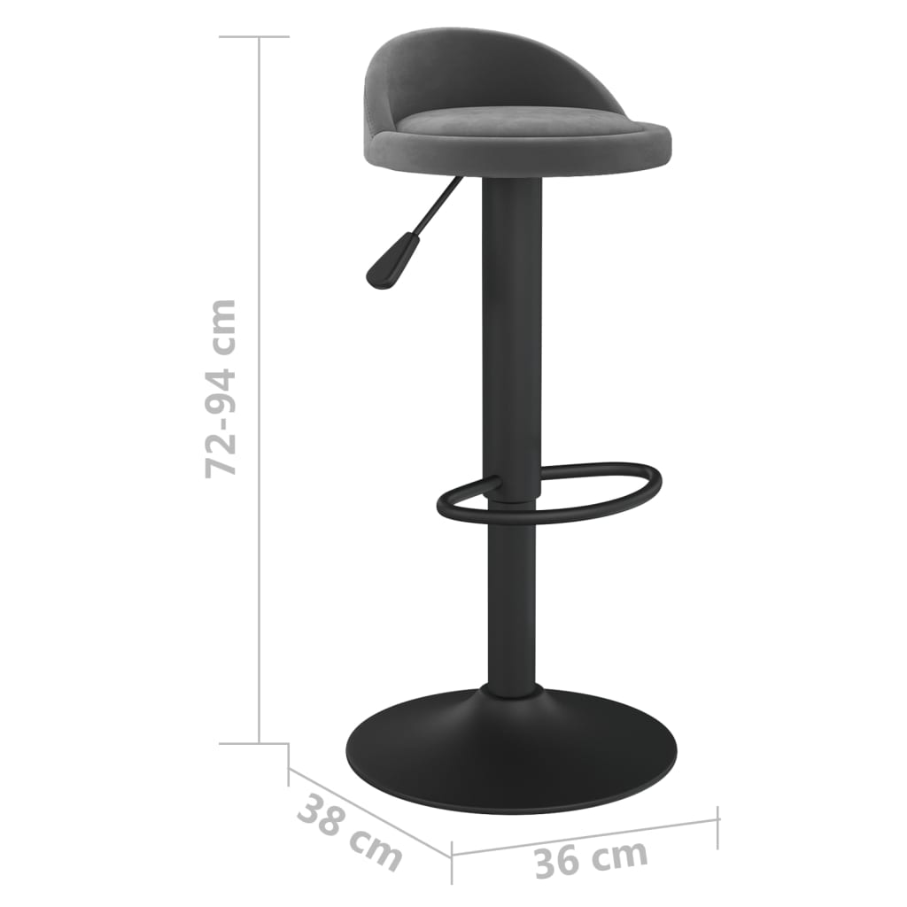 Barkrukken 2 st fluweel donkergrijs is nu te koop bij PeponiXL, paradijselijk wonen!