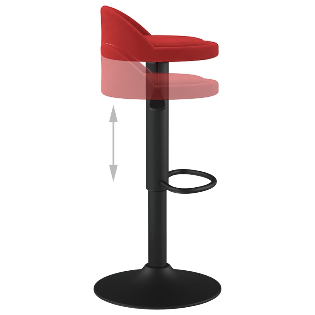 Barkrukken 2 st fluweel wijnrood is nu te koop bij PeponiXL, paradijselijk wonen!