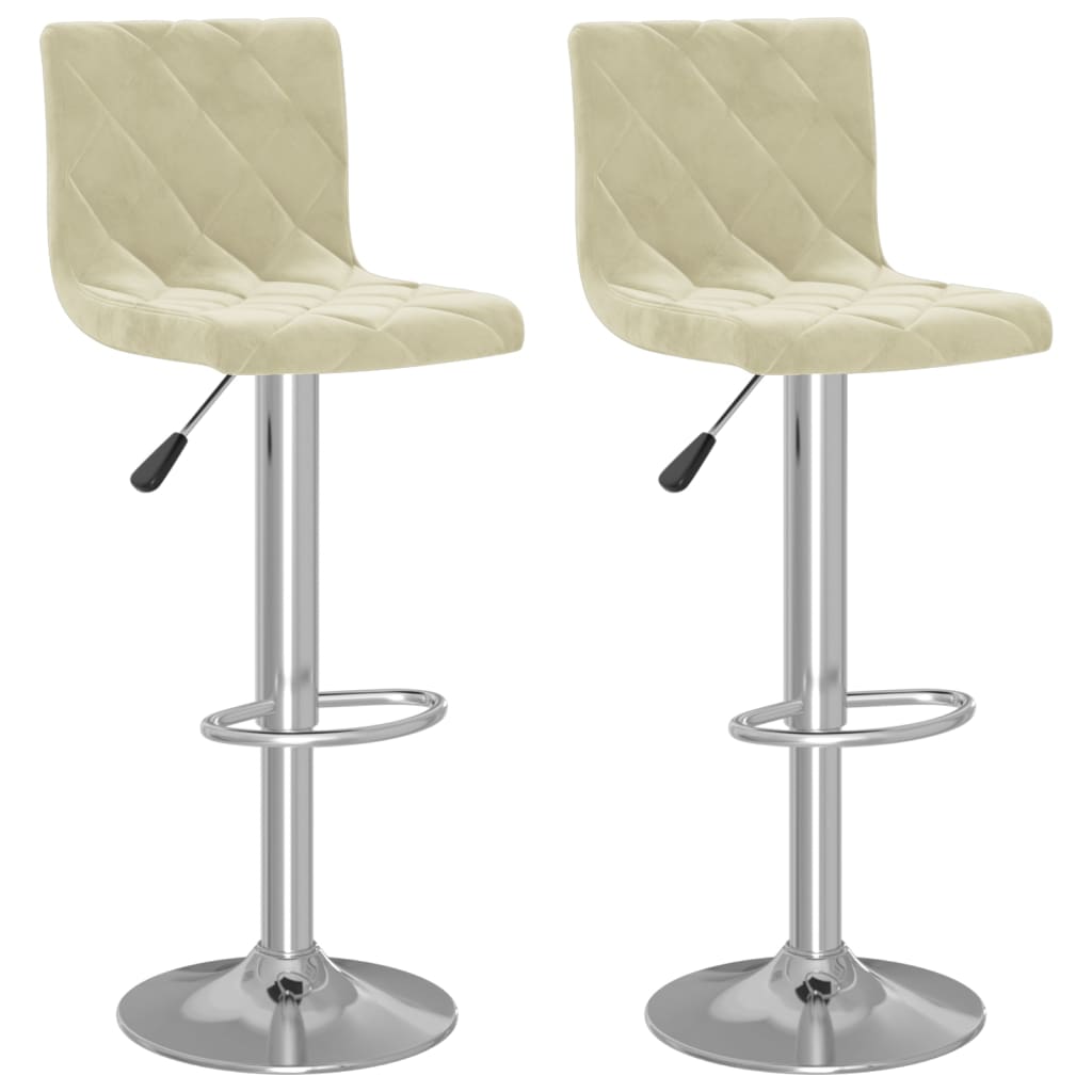 Barkrukken 2 st fluweel crèmekleurig is nu te koop bij PeponiXL, paradijselijk wonen!