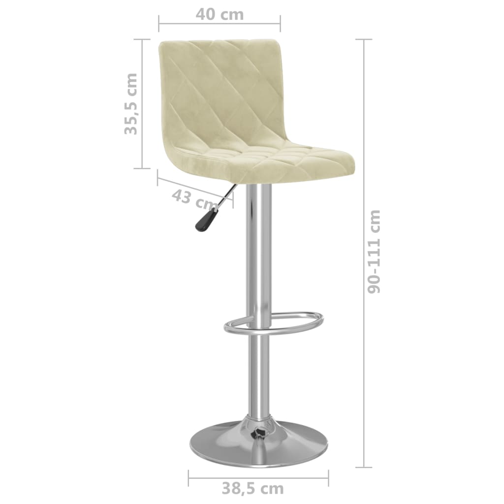 Barkrukken 2 st fluweel crèmekleurig is nu te koop bij PeponiXL, paradijselijk wonen!