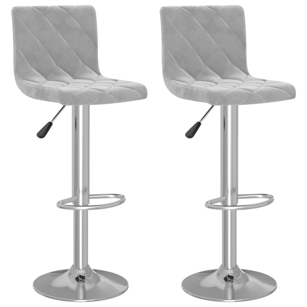 Barkrukken 2 st fluweel lichtgrijs is nu te koop bij PeponiXL, paradijselijk wonen!