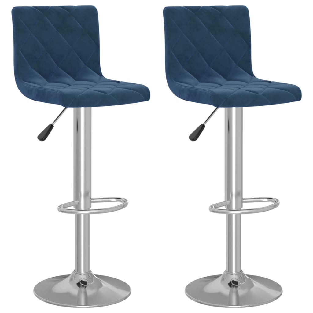 Barkrukken 2 st fluweel blauw is nu te koop bij PeponiXL, paradijselijk wonen!