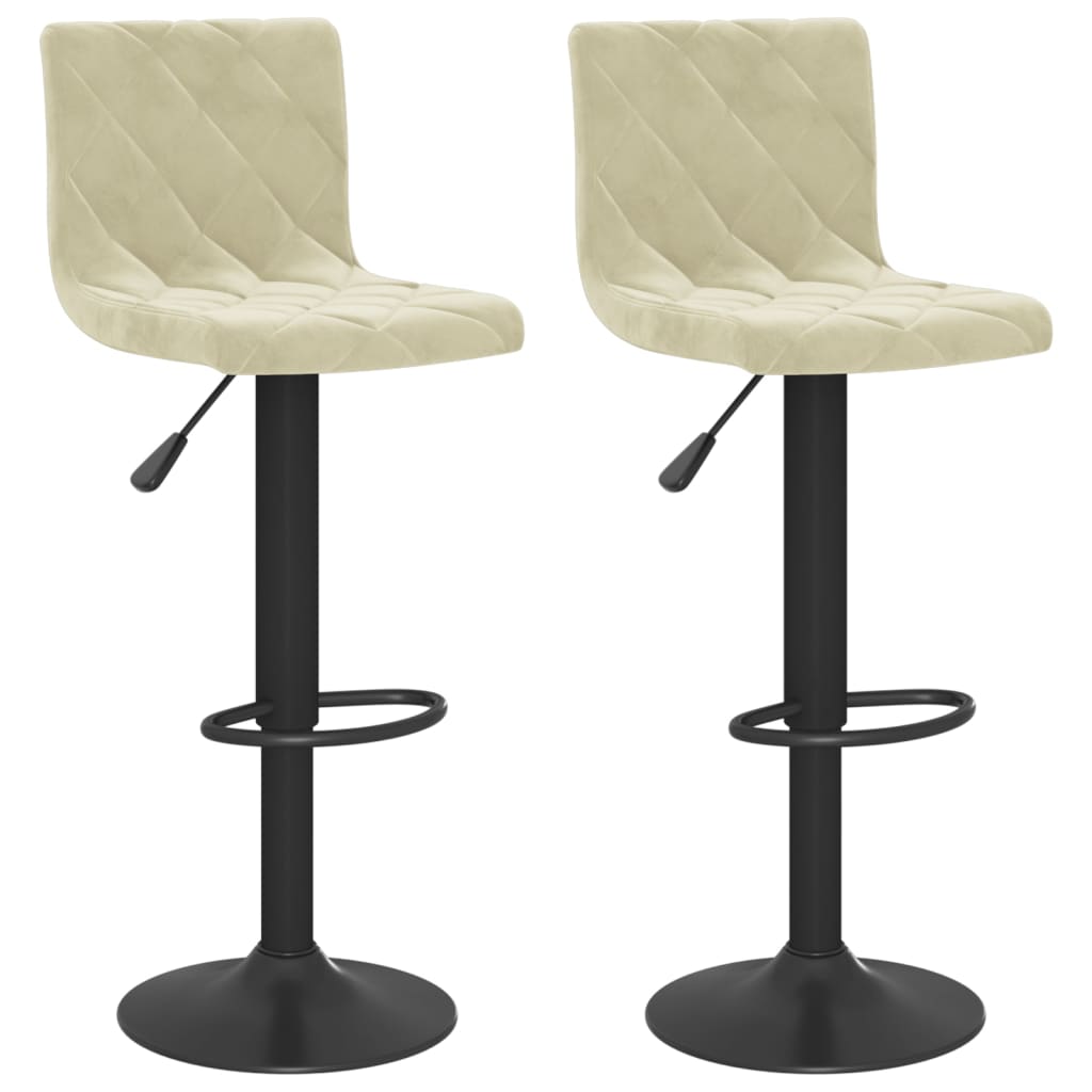 Barkrukken 2 st fluweel crèmekleurig is nu te koop bij PeponiXL, paradijselijk wonen!