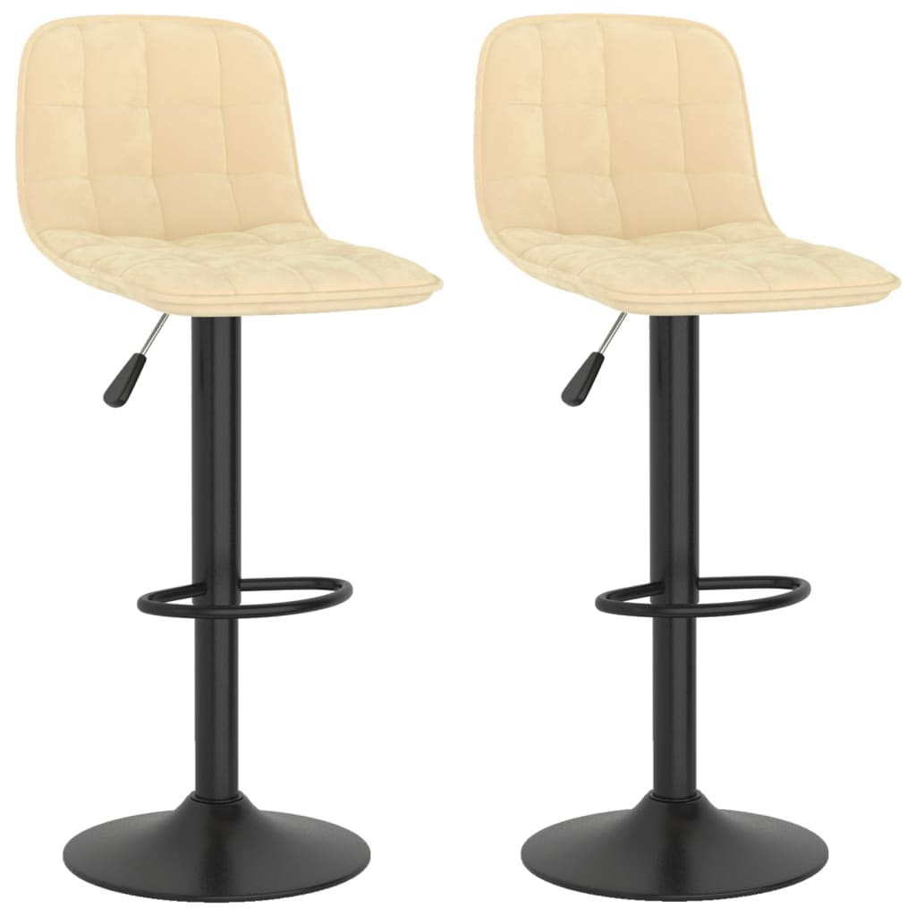 Barkrukken 2 st fluweel crèmekleurig is nu te koop bij PeponiXL, paradijselijk wonen!
