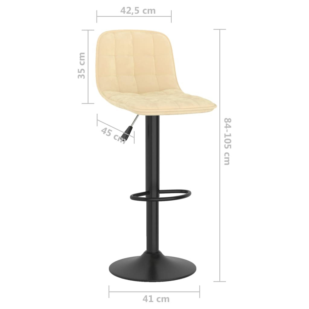 Barkrukken 2 st fluweel crèmekleurig is nu te koop bij PeponiXL, paradijselijk wonen!