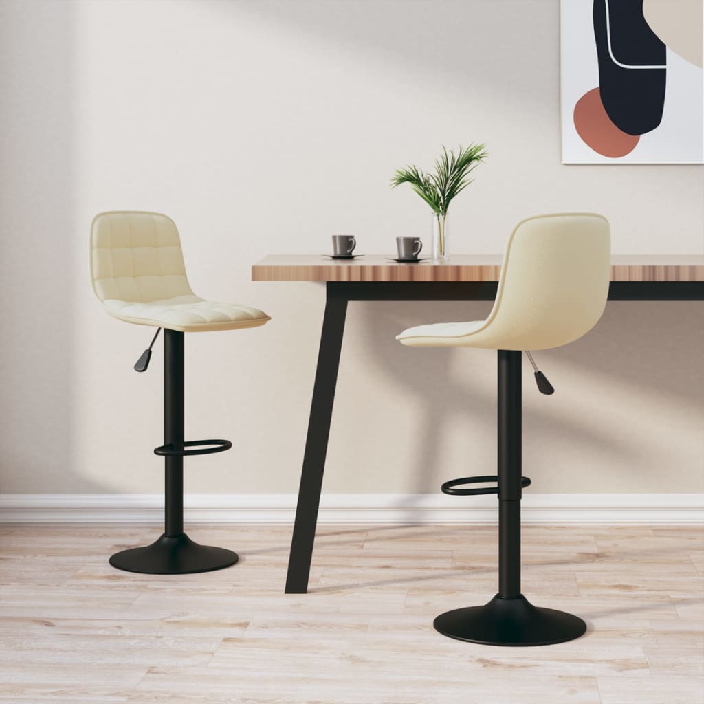 Barkrukken 2 st fluweel crèmekleurig is nu te koop bij PeponiXL, paradijselijk wonen!