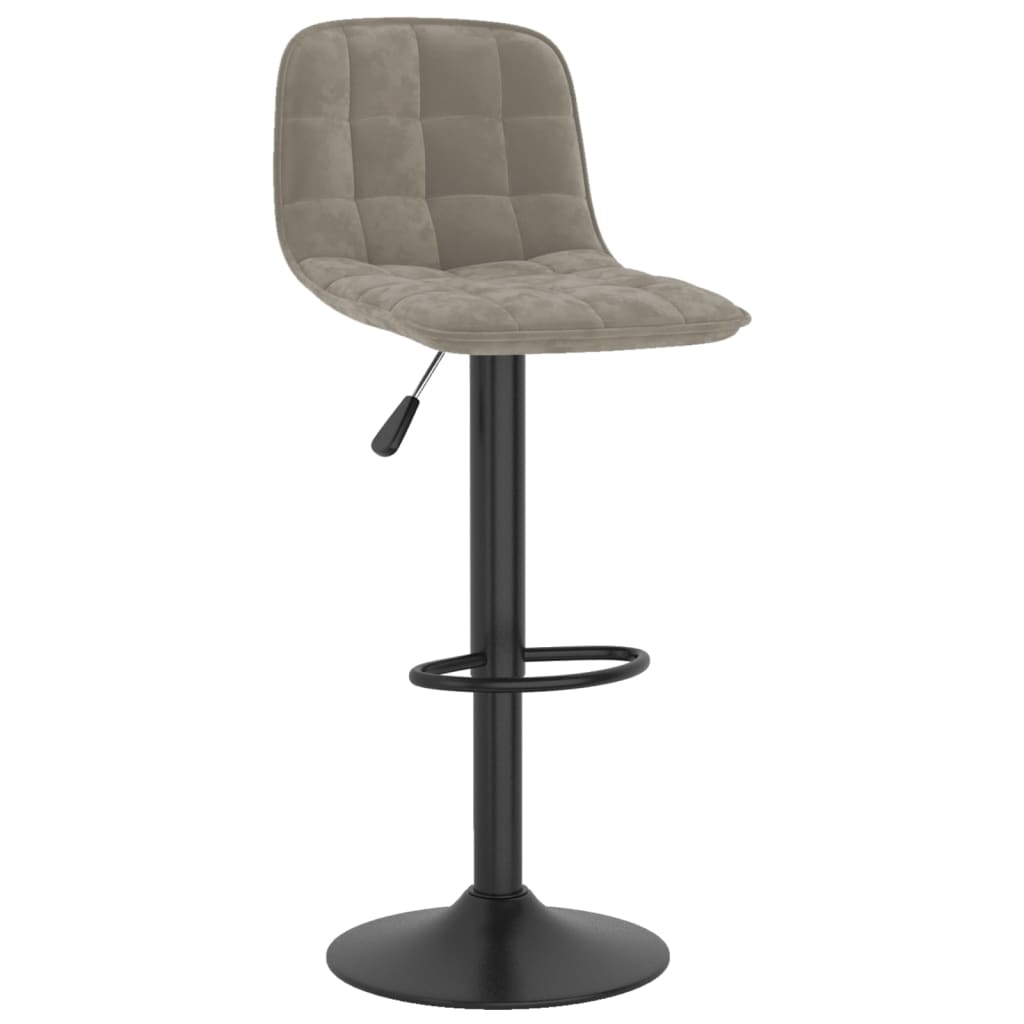 Barkrukken 2 st fluweel lichtgrijs is nu te koop bij PeponiXL, paradijselijk wonen!
