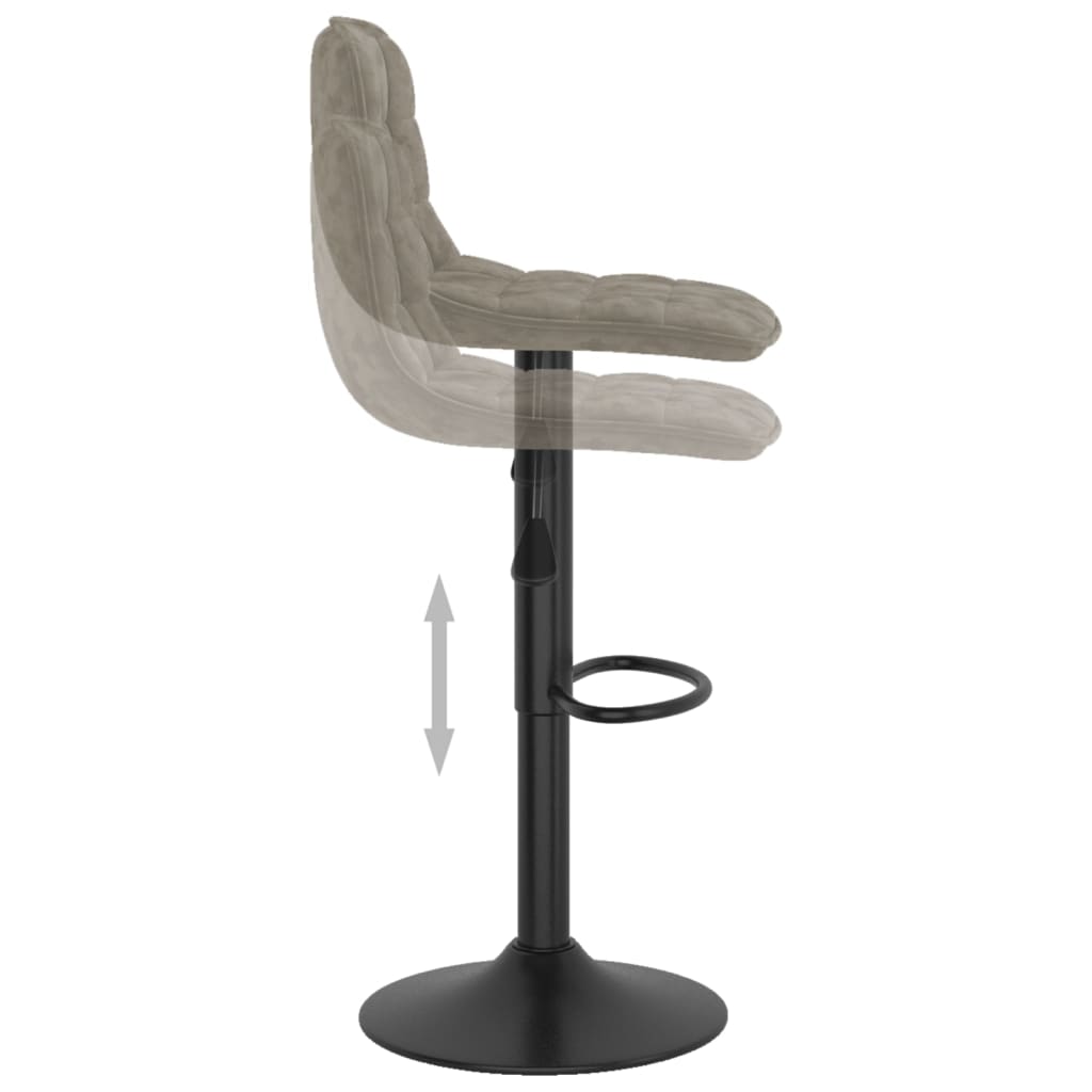 Barkrukken 2 st fluweel lichtgrijs is nu te koop bij PeponiXL, paradijselijk wonen!
