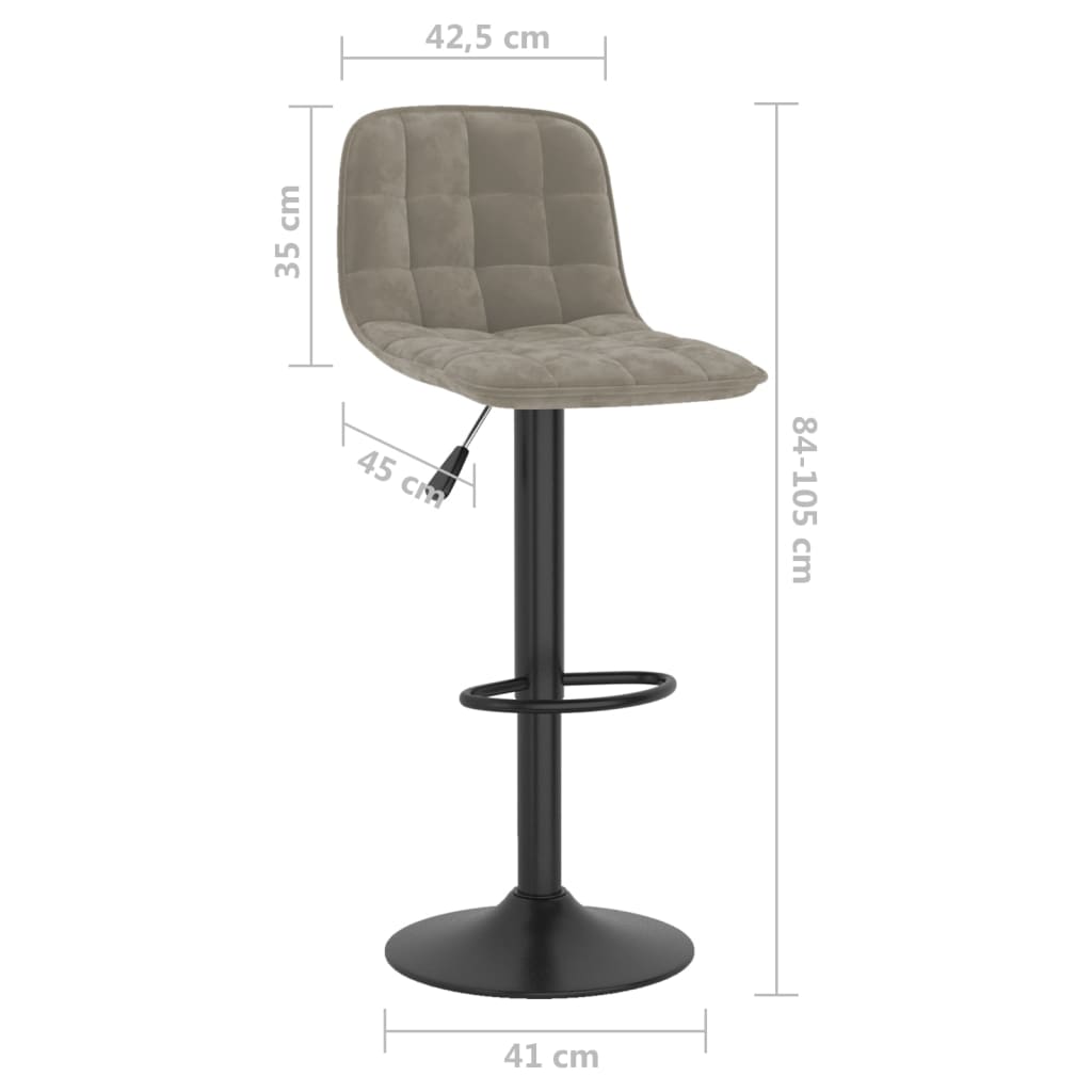 Barkrukken 2 st fluweel lichtgrijs is nu te koop bij PeponiXL, paradijselijk wonen!