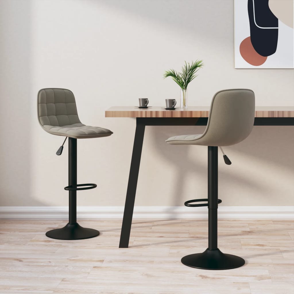 Barkrukken 2 st fluweel lichtgrijs is nu te koop bij PeponiXL, paradijselijk wonen!