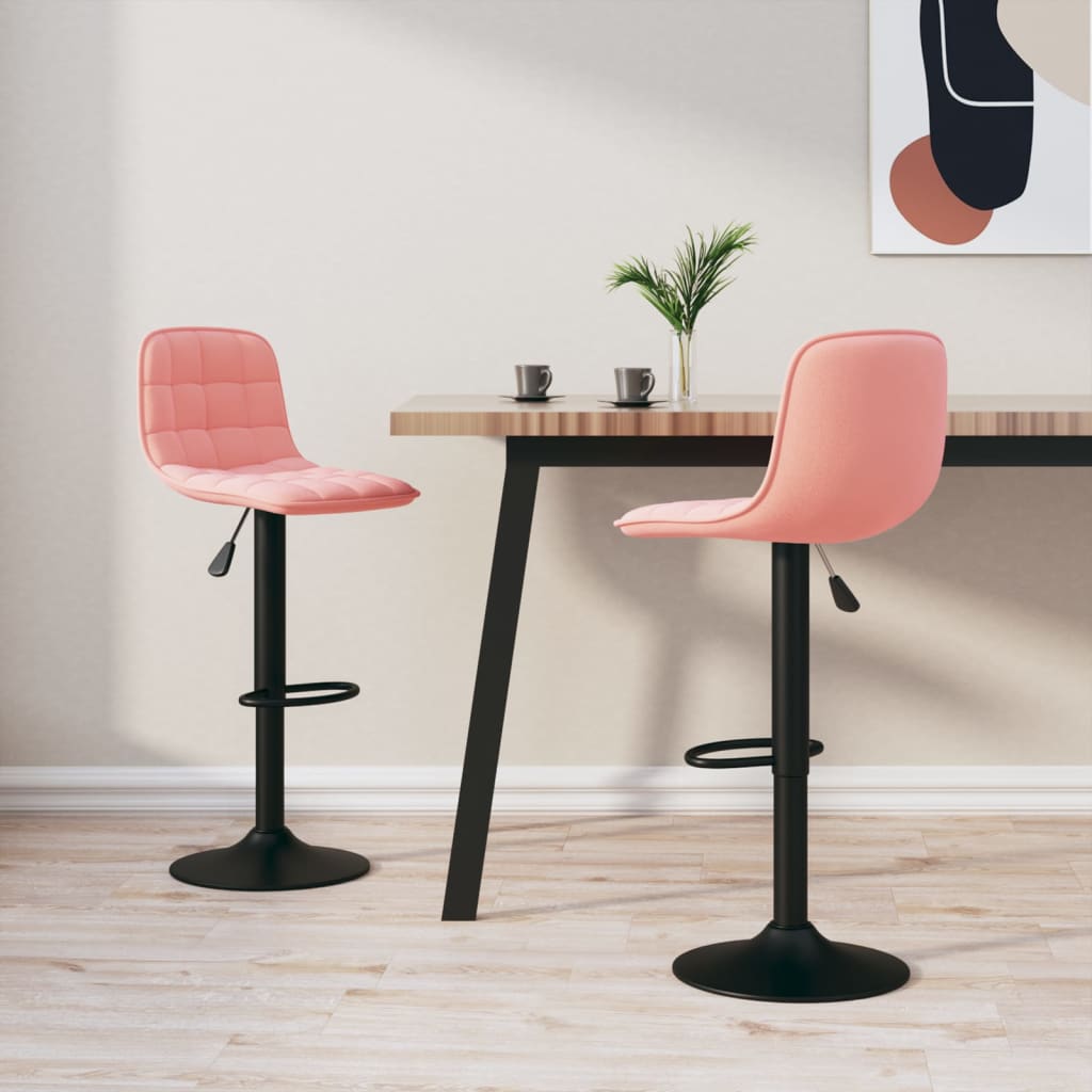 Barkrukken 2 st fluweel roze is nu te koop bij PeponiXL, paradijselijk wonen!