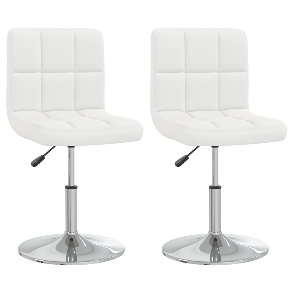 Eetkamerstoelen 2 st kunstleer wit is nu te koop bij PeponiXL, paradijselijk wonen!