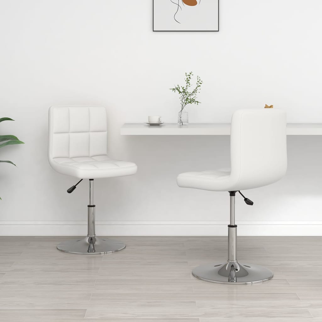 Eetkamerstoelen 2 st kunstleer wit is nu te koop bij PeponiXL, paradijselijk wonen!
