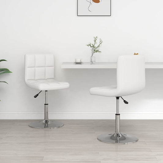 Eetkamerstoelen 2 st kunstleer wit is nu te koop bij PeponiXL, paradijselijk wonen!