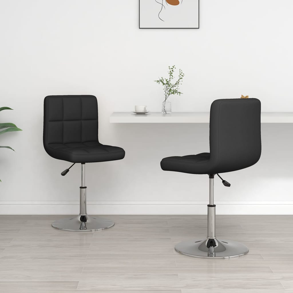 Eetkamerstoelen 2 st kunstleer zwart is nu te koop bij PeponiXL, paradijselijk wonen!