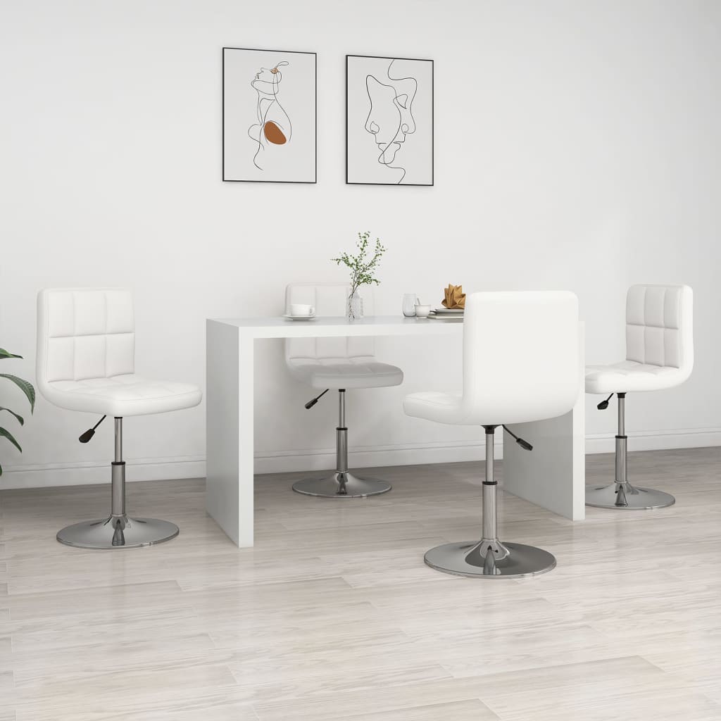 Eetkamerstoelen 4 st kunstleer wit is nu te koop bij PeponiXL, paradijselijk wonen!
