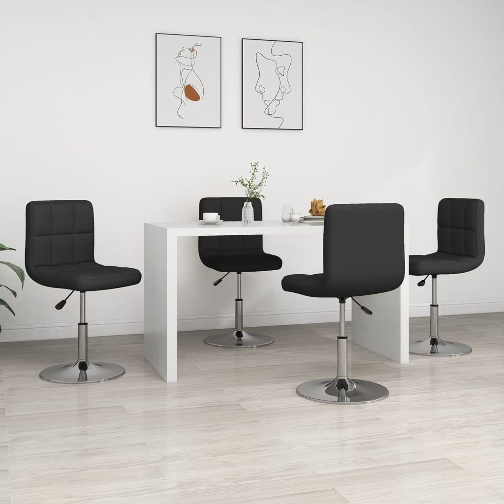 Eetkamerstoelen 4 st kunstleer zwart is nu te koop bij PeponiXL, paradijselijk wonen!