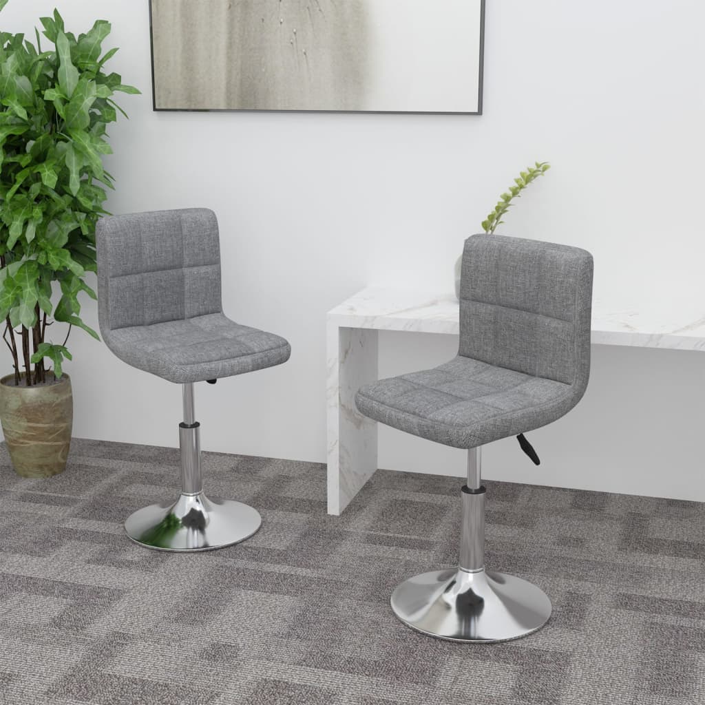 Eetkamerstoelen draaibaar 2 st stof lichtgrijs is nu te koop bij PeponiXL, paradijselijk wonen!