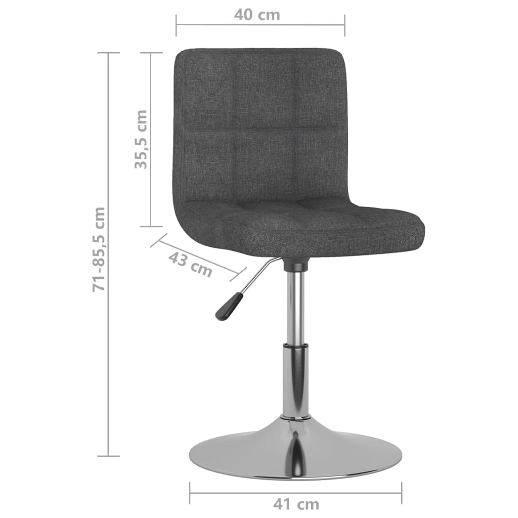 Eetkamerstoelen draaibaar 2 st stof donkergrijs is nu te koop bij PeponiXL, paradijselijk wonen!