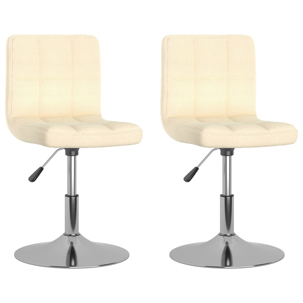 Eetkamerstoelen 2 st draaibaar stof crèmekleurig is nu te koop bij PeponiXL, paradijselijk wonen!
