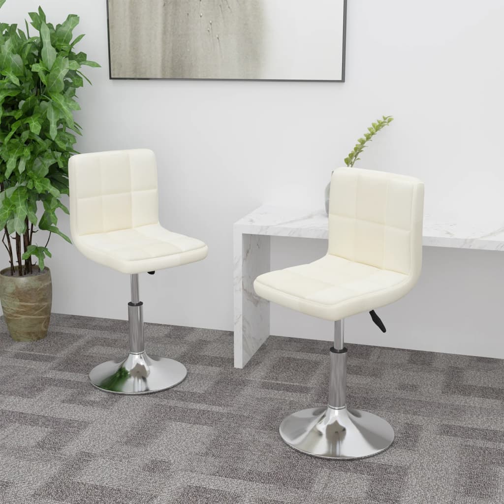 Eetkamerstoelen 2 st draaibaar stof crèmekleurig is nu te koop bij PeponiXL, paradijselijk wonen!