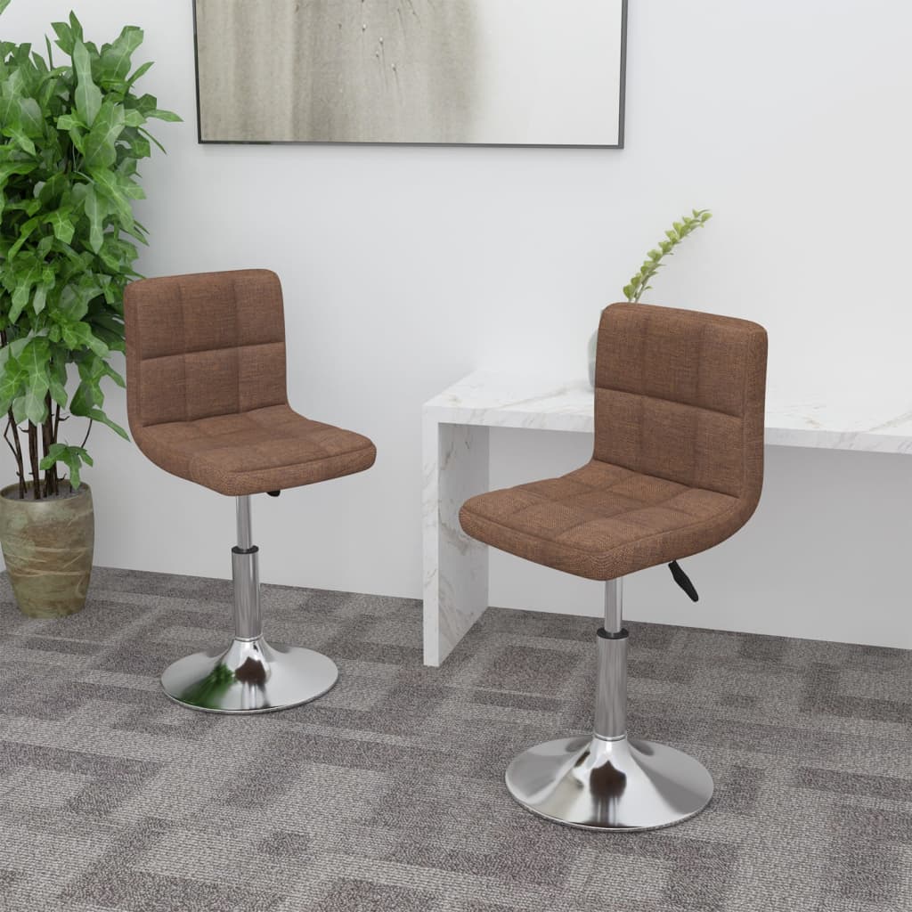 Eetkamerstoelen draaibaar 2 st stof bruin is nu te koop bij PeponiXL, paradijselijk wonen!