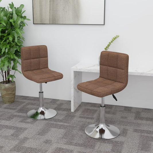 Eetkamerstoelen draaibaar 2 st stof bruin is nu te koop bij PeponiXL, paradijselijk wonen!