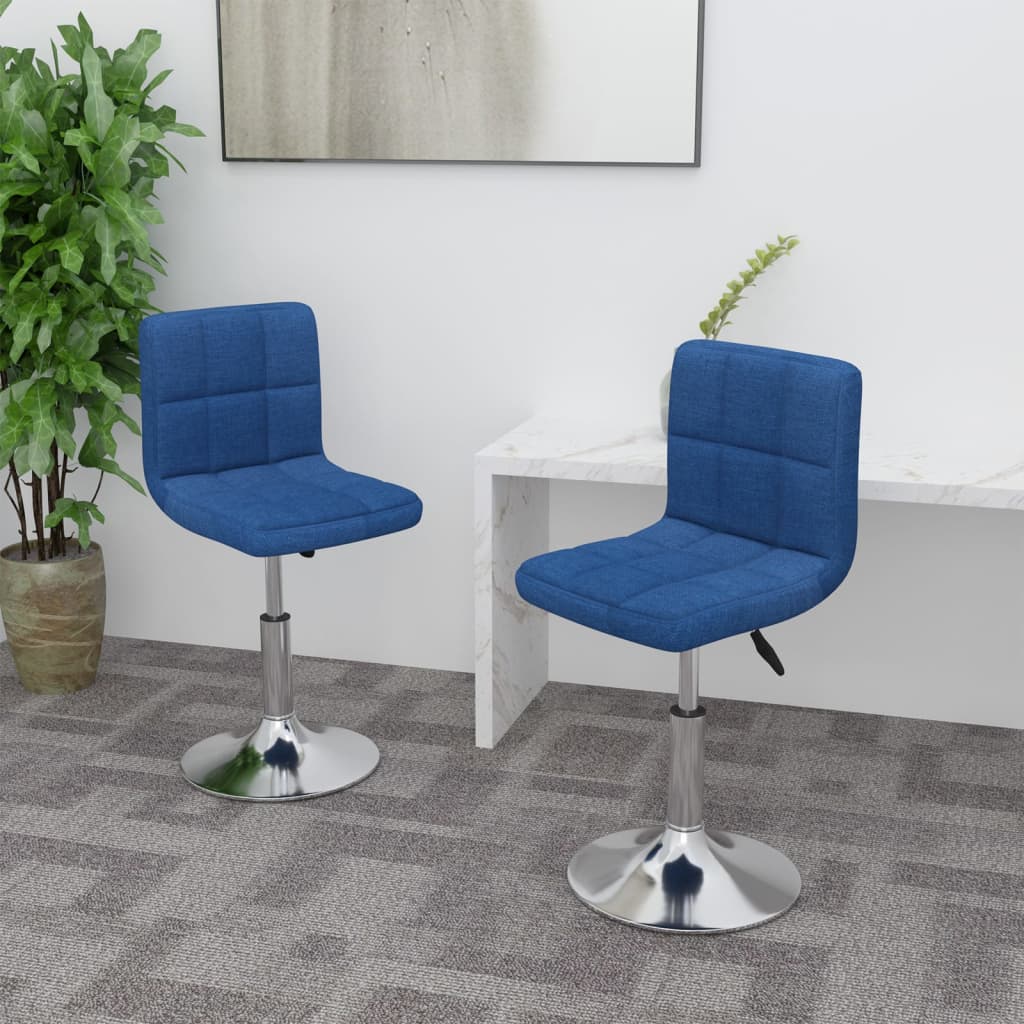 Eetkamerstoelen 2 st draaibaar stof blauw is nu te koop bij PeponiXL, paradijselijk wonen!