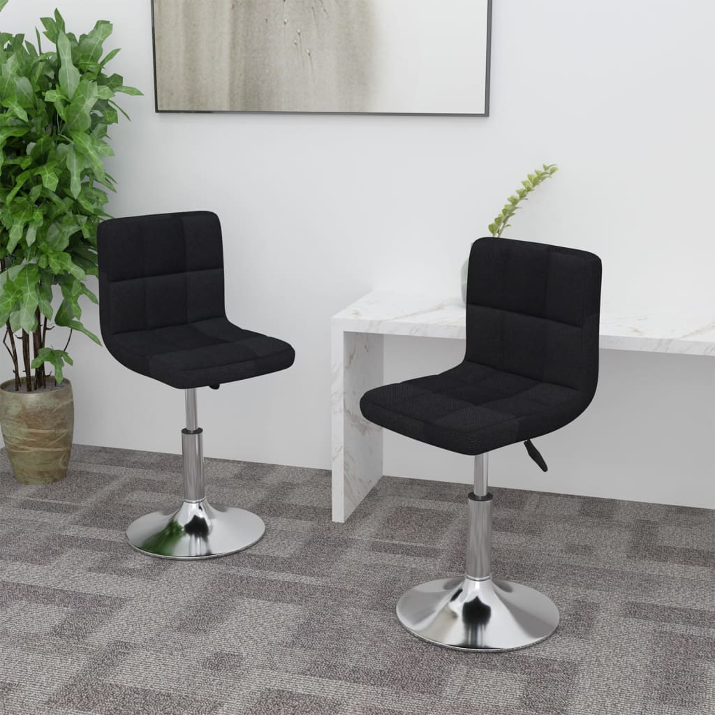 Eetkamerstoelen draaibaar 2 st stof zwart is nu te koop bij PeponiXL, paradijselijk wonen!