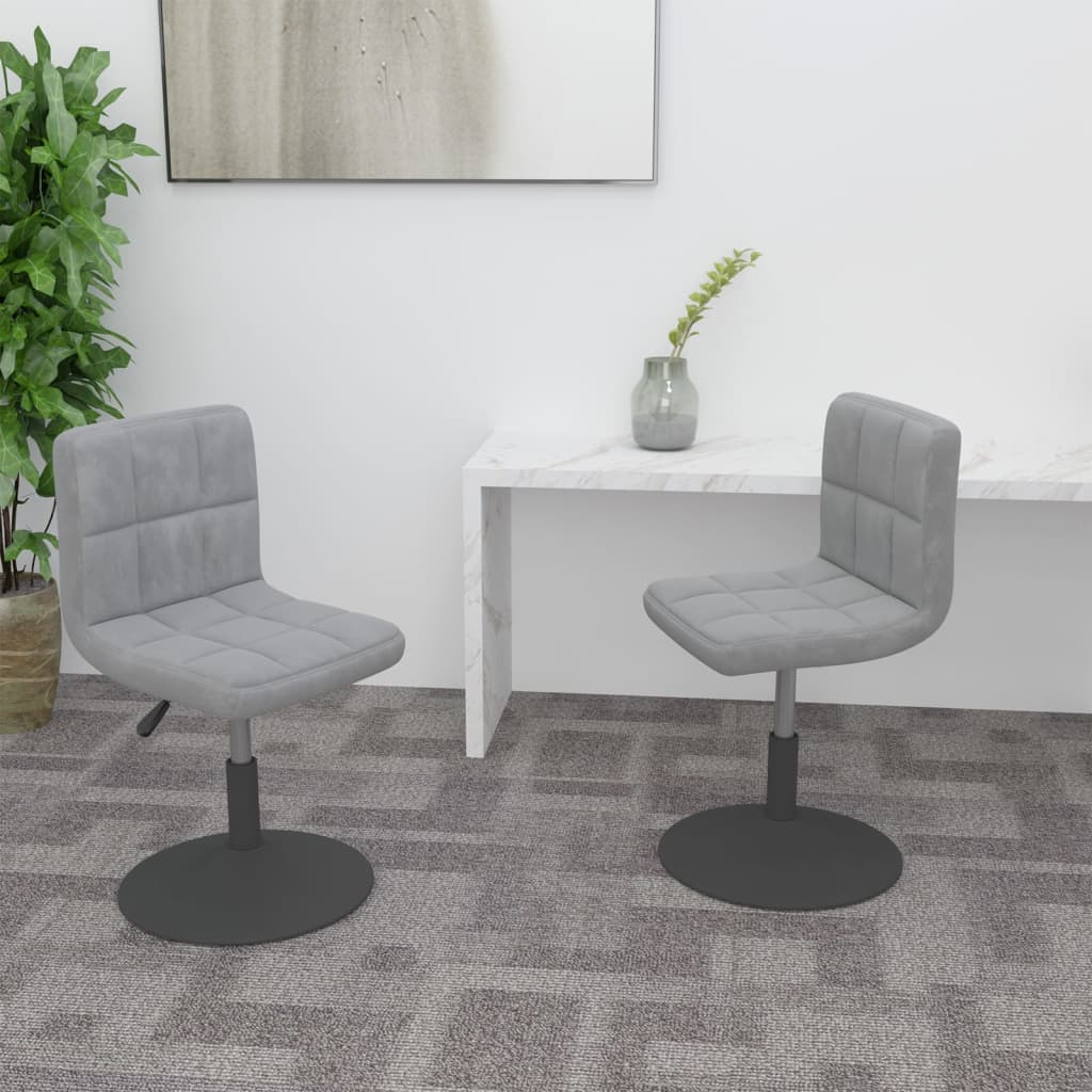 Eetkamerstoelen draaibaar 2 st fluweel lichtgrijs is nu te koop bij PeponiXL, paradijselijk wonen!
