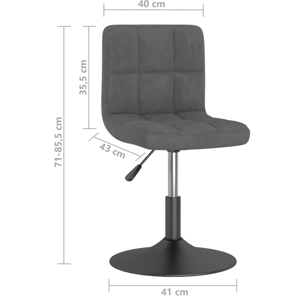 Eetkamerstoelen draaibaar 2 st fluweel donkergrijs is nu te koop bij PeponiXL, paradijselijk wonen!