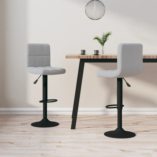 Barkrukken 2 st fluweel lichtgrijs is nu te koop bij PeponiXL, paradijselijk wonen!