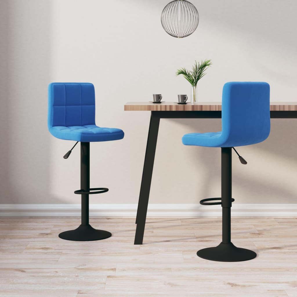 Barkrukken 2 st fluweel blauw is nu te koop bij PeponiXL, paradijselijk wonen!