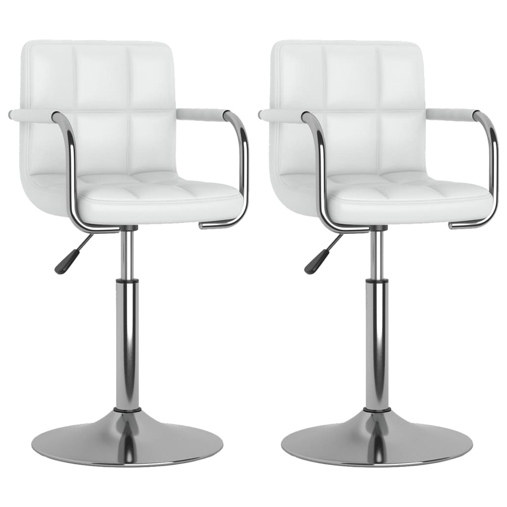 Eetkamerstoelen draaibaar 2 st kunstleer wit is nu te koop bij PeponiXL, paradijselijk wonen!