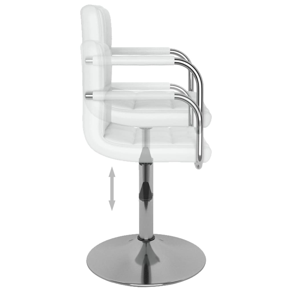 Eetkamerstoelen draaibaar 2 st kunstleer wit is nu te koop bij PeponiXL, paradijselijk wonen!