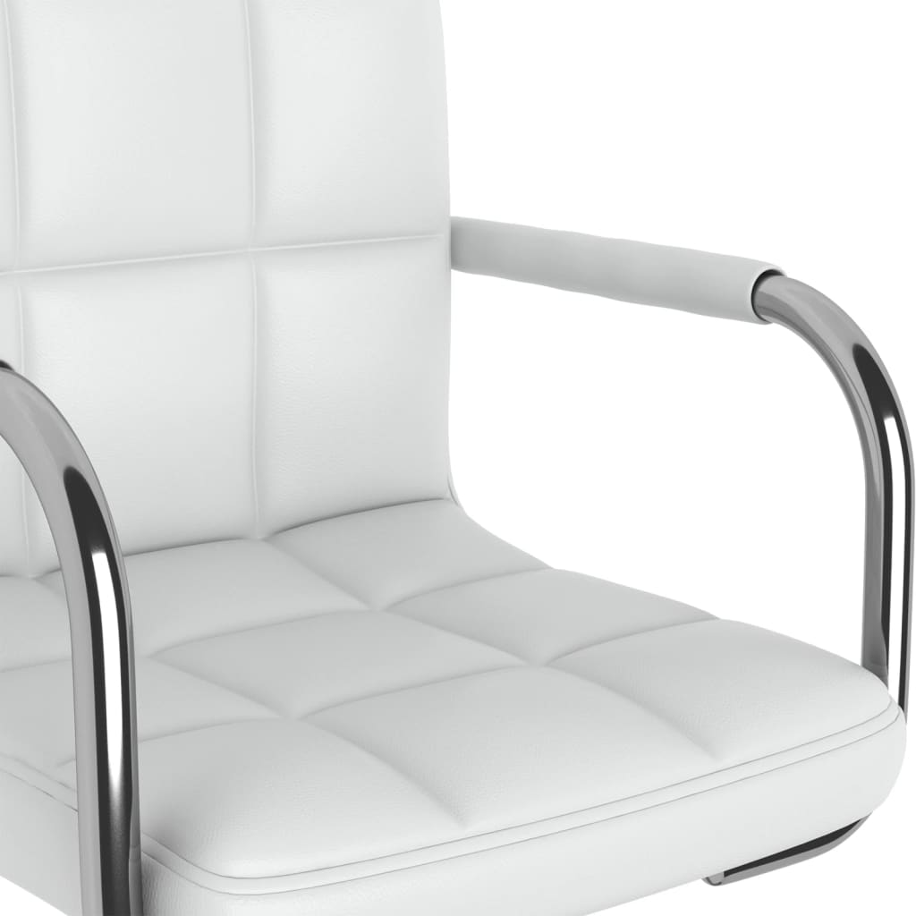 Eetkamerstoelen draaibaar 2 st kunstleer wit is nu te koop bij PeponiXL, paradijselijk wonen!