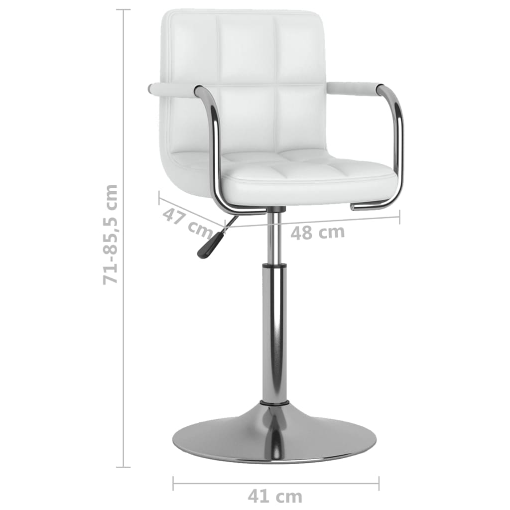 Eetkamerstoelen draaibaar 2 st kunstleer wit is nu te koop bij PeponiXL, paradijselijk wonen!