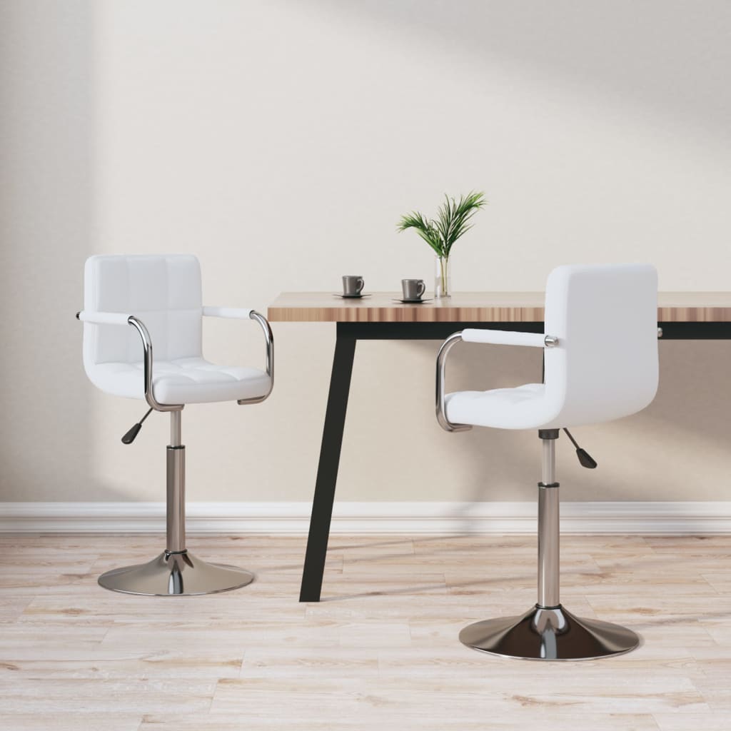 Eetkamerstoelen draaibaar 2 st kunstleer wit is nu te koop bij PeponiXL, paradijselijk wonen!